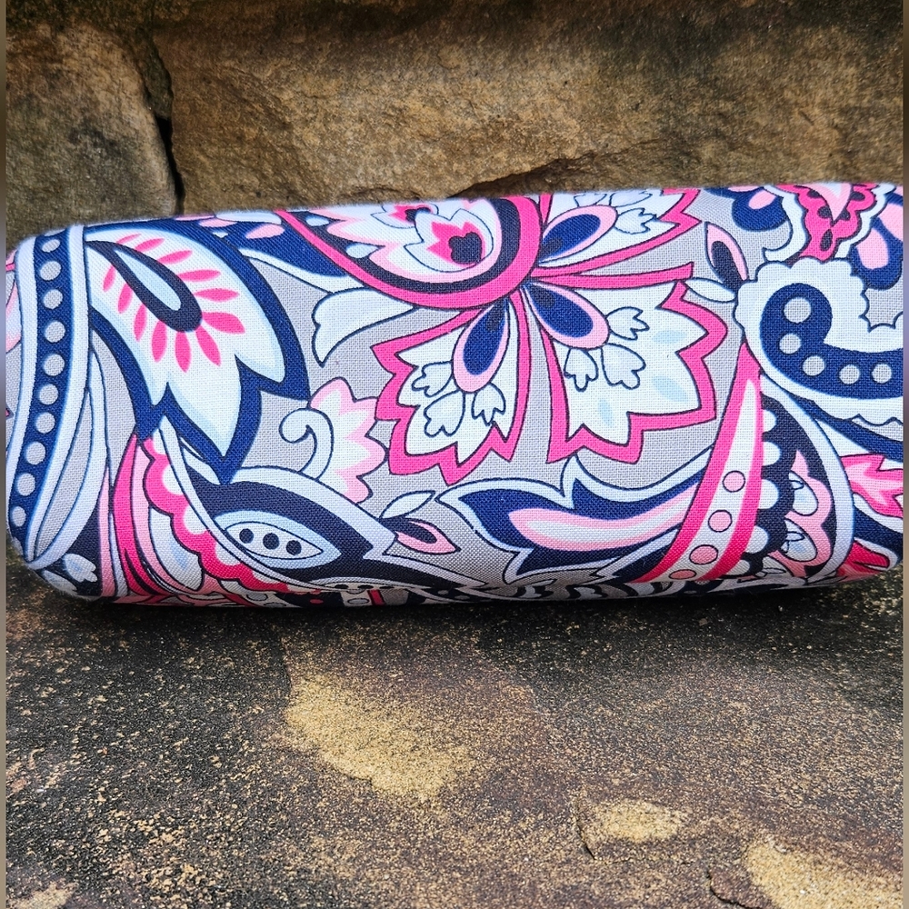 Vera Bradley Pink and Blue Patterned Glasses Case